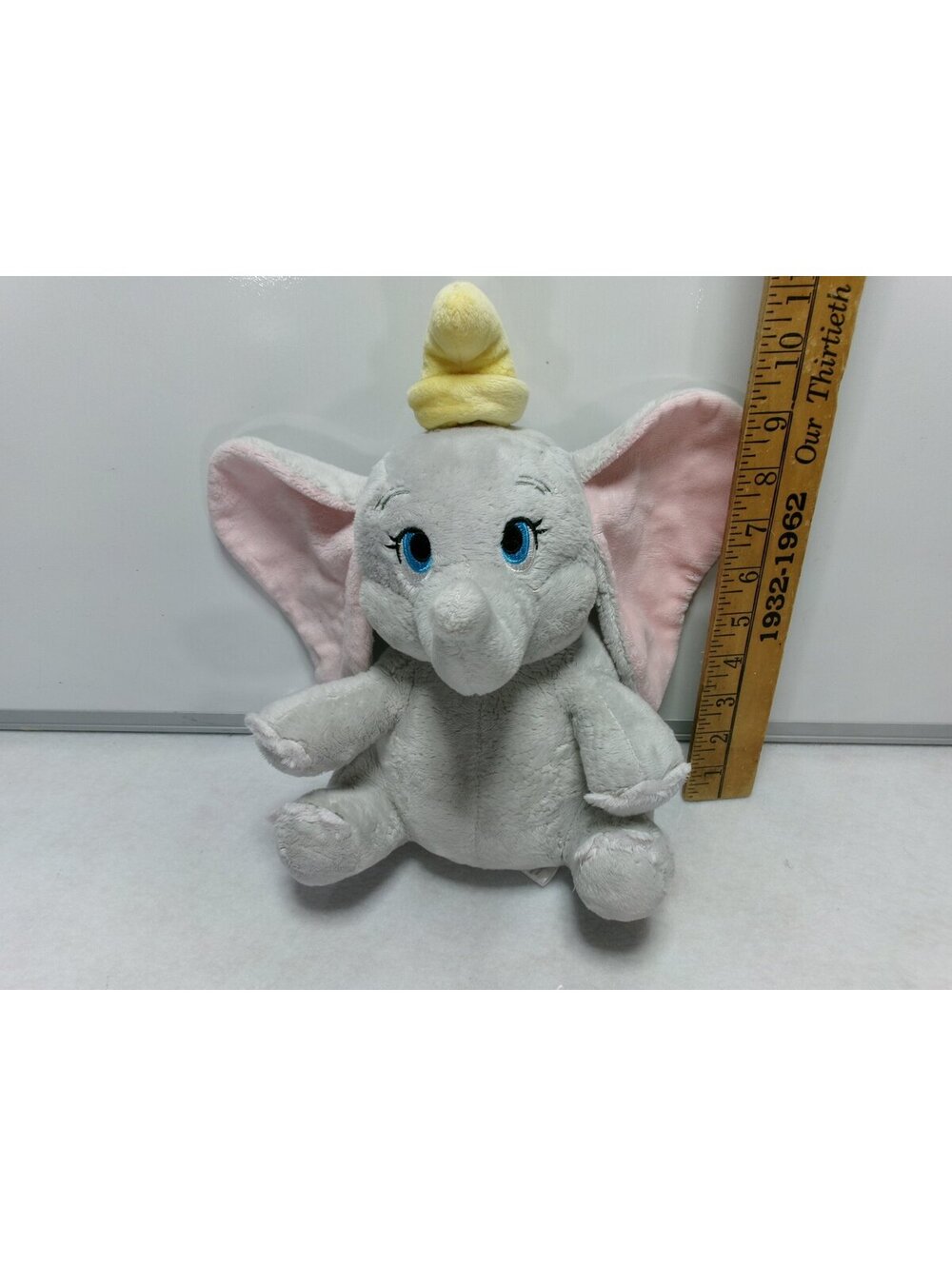 Disney Dumbo Elephant Plush Gray Pink Ears Yellow Hat